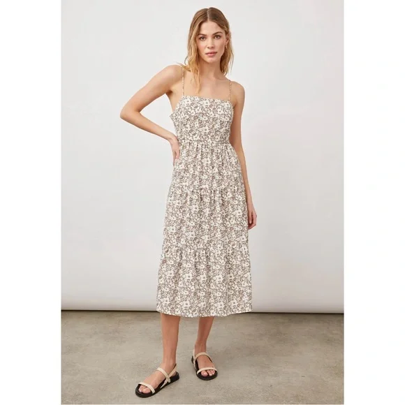 rails brown floral dress Indie Brown Floral Dress Tea N Rose – Lena Layne main image 0